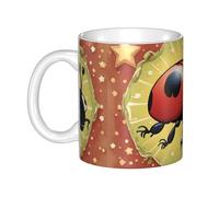 WHJDPP Tazza in ceramica con immagine di coccinella, per cappuccino, latte, cereali, yogurt, latte, bevande calde o fredde