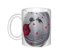 WHJDPP Tazza in ceramica con immagine di rose terrestri per cappuccino, latte, cereali, yogurt, latte, bevande calde o fredde forno a microonde