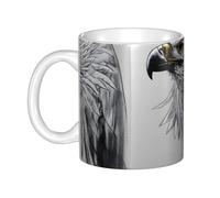 WHJDPP Tazza in ceramica con immagine di schizzo di un'aquila, per cappuccino, latte, cereali, yogurt, latte, bevande calde o fredde Forno a microonde