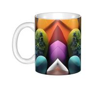 WHJDPP Tazza in ceramica con pietre colorate stampate per cappuccino, latte, cereali, yogurt, latte, bevande calde o fredde Forno a microonde