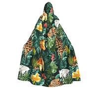 WHJDPP The beauty of tropical animals Picture Halloween adulto mantello con cappuccio mantello con papillon per feste in costume, cosplay