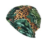WHJDPP The Beauty of Tropical Animals Stampato Adulto Knit Beanie - Morbido e confortevole cappello elasticizzato per uomini e donne nero