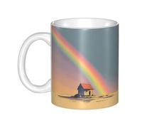 WHJDPP The House Under the Rainbow Picture tazza in ceramica tazze per cappuccino, latte, cereali, yogurt, latte, bevande calde o fredde forno a microonde