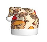 WHJDPP Tipi di funghi Immagine Cappelli di Natale della peluche degli uomini e delle donne, cappelli adulti del partito di festa di Capodanno