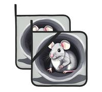 WHJDPP Tovaglietta termica quadrata con stampa topolino nel buco, 2 pezzi, dotata di una comoda corda laterale per appenderlo facilmente