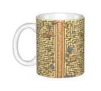 WHJDPP Treasure Maze Tazza in ceramica per cappuccino, latte, cereali, yogurt, latte, bevande calde o fredde Forno a microonde