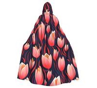 WHJDPP Tulip Scape Printing Adult Hooded Cloak è un poncho con cappuccio super grande, confortevole e resistente per Halloween