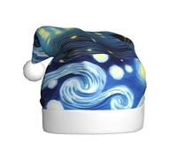 WHJDPP Un cielo pieno di luce stellare Immagine Cappelli di Natale in peluche da uomo e da donna, tappi per feste di Capodanno per adulti