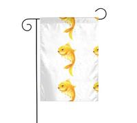 WHJDPP Un pesce rosso lucido salta fuori dall'acqua Stampa bandiere da giardino 30,5 x 45,7 cm per decorazione da cortile con larghezza di posizione del palo di 3 cm (solo bandiera, asta non inclusa)