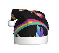 WHJDPP Una tigre con le ali che volano su un arcobaleno Immagine Cappello di Natale per adulti Adatto per Halloween, Natale e Capodanno indossare