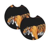 Whjdpp Walking Tiger - Set di 2 portabicchieri per interni dell'auto, impermeabili e veloci, per auto, camion, SUV e navi