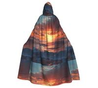 WHJDPP Waves after sunset Picture Halloween adulto mantello con cappuccio mantello con papillon per feste in costume cosplay