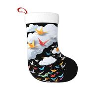 WHJDPP White Cloud Mille gru di carta che stampano calze decorative natalizie per decorare durante Halloween, Natale e Capodanno