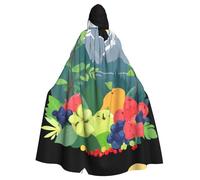 WHJDPP Wild Fruit on the Mountain, mantello con cappuccio per Halloween, per adulti, con papillon, per feste in costume, cosplay