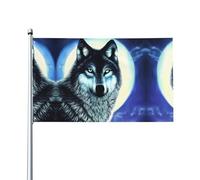 WHJDPP wolf under moon Prints - Bandiere decorative per esterni, in poliestere di alta qualità, per cortile, patio e decorazioni natalizie, 0,9 x 1,5 m
