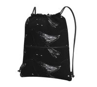WHJDPP Zaino con coulisse con stampa di uccelli, leggero, impermeabile, con tasca con cerniera, per palestra, viaggi, yoga ed escursionismo
