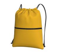 WHJDPP Zaino con coulisse con stampa giallo senape, leggero, impermeabile, con tasca con cerniera, per palestra, viaggi, yoga ed escursionismo