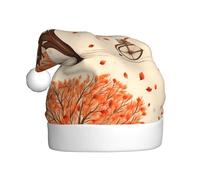 WHJHBD albero autunnale con vecchia bici invecchiata Stampato Uomini e donne peluche cappelli di Natale, adulti Capodanno festa tappi