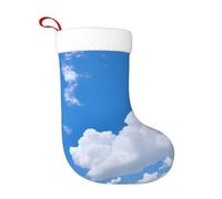 WHJHBD Calza natalizia con stampa di nuvole bianche nel cielo, accessorio decorativo soffice e morbido, per donne e uomini