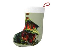 Whjhbd Calze decorative natalizie stampate con viti verdi, per riempire piccoli regali come caramelle e piccoli giocattoli