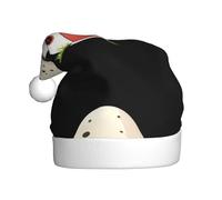 WHJHBD Cappelli di Natale della peluche degli uomini e delle donne stampati della casa dei funghi del piccolo mostro dei cappelli di Natale di capodanno adulto
