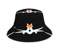 WHJHBD Cappello da pescatore riflettente Little Fox Following his Dream stampato per uomini e donne per viaggi, campeggio, attività all'aperto, nero