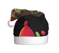 WHJHBD Cappuccetto Rosso Pisello Sveglio Stampato Uomini e donne peluche cappelli di Natale, adulti Capodanno festa tappi