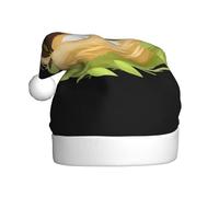 WHJHBD Cucciolo nel nido di erba Stampato Cappelli di Natale della peluche degli uomini e delle donne, cappelli di festa di Capodanno adulti