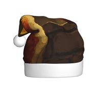 WHJHBD Gattino guardando il pesce Stampato Uomini e donne peluche cappelli di Natale, adulti Capodanno festa tappi