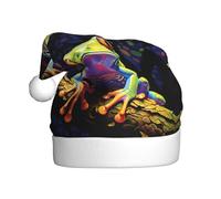 WHJHBD La rana dell'albero della pace ha stampato i cappelli di Natale della peluche degli uomini e delle donne, cappelli adulti del partito di festa di Capodanno