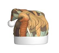 WHJHBD L'elefante africano ha stampato i cappelli di Natale della peluche degli uomini e delle donne, cappelli adulti del partito di festa di Capodanno