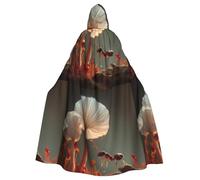 WHJHBD Mantello con cappuccio per adulti con stampa di formiche e funghi con papillon per feste in costume, cosplay
