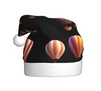 WHJHBD Mongolfiere che volano nel cielo Stampato Cappelli di Natale della peluche degli uomini e delle donne, cappelli di festa di Capodanno adulti