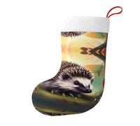 Whjhbd Natura Lovely Hedgehog Lovers calze decorative di Natale stampate per riempire piccoli regali come caramelle e piccoli giocattoli