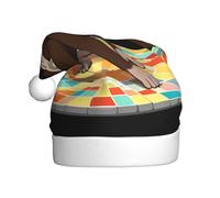 WHJHBD Piccola scimmia che disegna un percorso Stampato Uomini e donne peluche cappelli di Natale, adulti Capodanno festa tappi