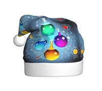 WHJHBD Scienza astratta chimica stampata cappelli di Natale della peluche degli uomini e delle donne, cappelli adulti del partito di festa di Capodanno