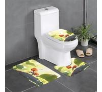 WHJHBD Set di 3 tappetini antiscivolo da bagno con immagine di una piccola formica, 61 x 40,6 cm, rettangolari, a forma di U e ovali, per WC, toeletta e bagno