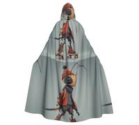 WHJHBD The Ant on the Skateboard Stampa Halloween Adulto Mantello con Cappuccio Mantello con Papillon per feste in costume Cosplay