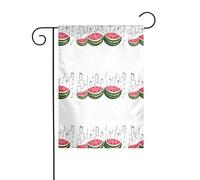 WHJSHOP Anguria e note battute stampe bandiere da giardino 30,5 x 45,7 cm per decorazione cortile con 3 cm di larghezza di posizione (solo bandiera, asta non inclusa)