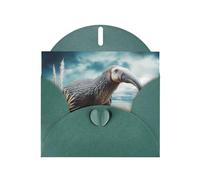 WHJSHOP Anteater Prints, biglietto di auguri verde scuro - Carta perlescente di alta qualità su entrambi i lati, effetto perlato, busta di carta perlata con fibbia d'amore