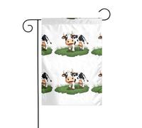 WHJSHOP Bandiera da giardino con immagine di mucca che mangia erba, decorazione per cortile, 30,5 x 45,7 cm, spessa e durevole