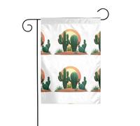 WHJSHOP Bandiera decorativa da giardino con cactus prima del tramonto, 30,5 x 45,7 cm, spessa e resistente