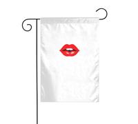WHJSHOP Bandiera decorativa da giardino con scritta "Kiss the lips", 30,5 x 45,7 cm, spessa e resistente