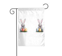 WHJSHOP Bandiera decorativa da giardino con scritta "The little rabbit looks for Easter Eggs", 30,5 x 45,7 cm, spessa e resistente