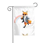 WHJSHOP Bandiera decorativa da giardino, motivo: una volpe che ama lo sport, 30,5 x 45,7 cm, spessa e resistente
