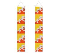 WHJSHOP Bandiera del Regno del Bhutan - Striscione per portico di laurea, robusto, durevole, lavabile e riutilizzabile, decorazione di laurea per feste, cerimonie, porte d'ingresso