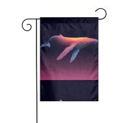 WHJSHOP Bandiere da giardino a forma di balena assassina, 30,5 x 45,7 cm, per decorazione da cortile, larghezza di posizione del palo di 3 cm (solo bandiera, asta non inclusa)