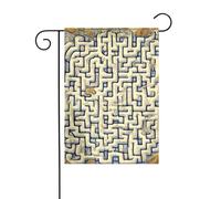 WHJSHOP Bandiere da giardino a forma di labirinto con mappa del tesoro, 30,5 x 45,7 cm, per decorazione da cortile, larghezza di posizione del palo di 3 cm (solo bandiera, asta non inclusa)