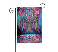WHJSHOP Bandiere da giardino colorate con motivo a rete con acchiappasogni, 30,5 x 45,7 cm, per decorazione da cortile, larghezza di posizione del palo di 3 cm (solo bandiera, asta non inclusa)
