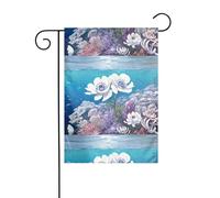 WHJSHOP Bandiere da giardino con anemone nel motivo sacro, 30,5 x 45,7 cm, per decorazione da cortile, larghezza di posizione del palo di 3 cm (solo bandiera, asta non inclusa)